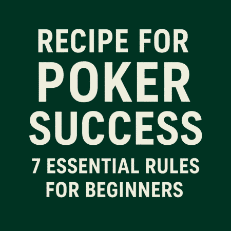 Recipe for Poker Success: 7 Essential Rules for Beginners