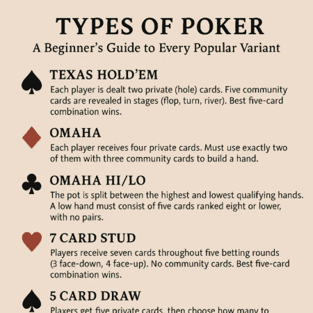 🎲 Types of Poker: A Beginner’s Guide to Every Popular Variant